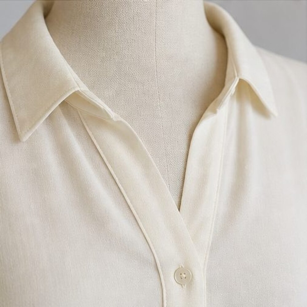 Cream Button Blouse - Picture 4 of 6